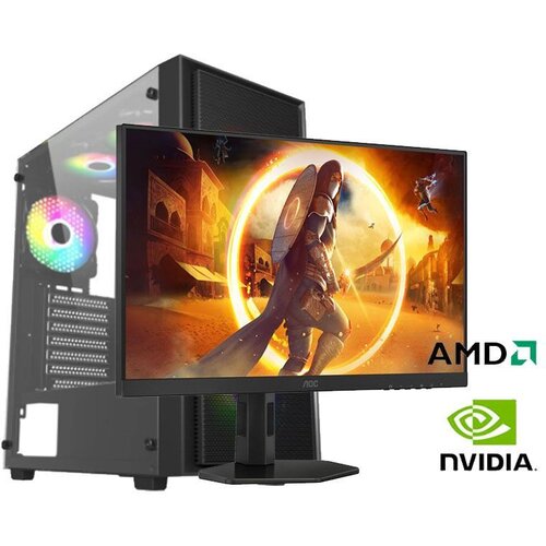  Gaming računar Ryzen 5 5500, 16GB, 512GB, RTX 5060 8GB i Monitor AOC Q27G4XF Cijene