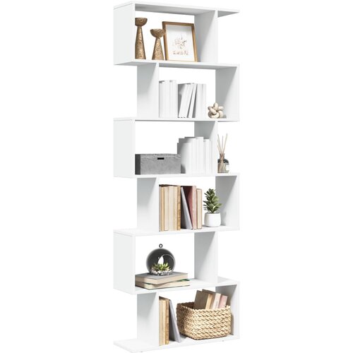 VidaXL Pregrada / regal za knjige 6 razina bijeli 70x24x193 cm drveni Slike