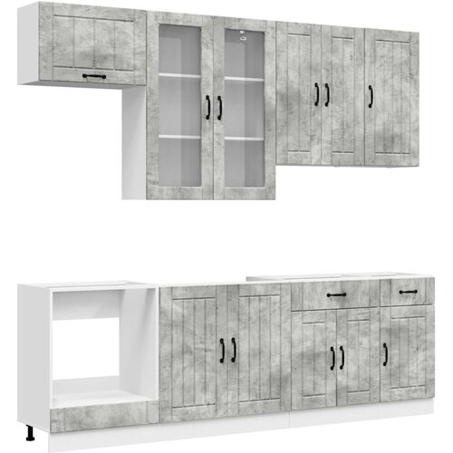  Kuhinjska jedinica LUCCA 8 kom. Betonska siva Konstruirano drvo - Betonska siva 80 cm Cijene