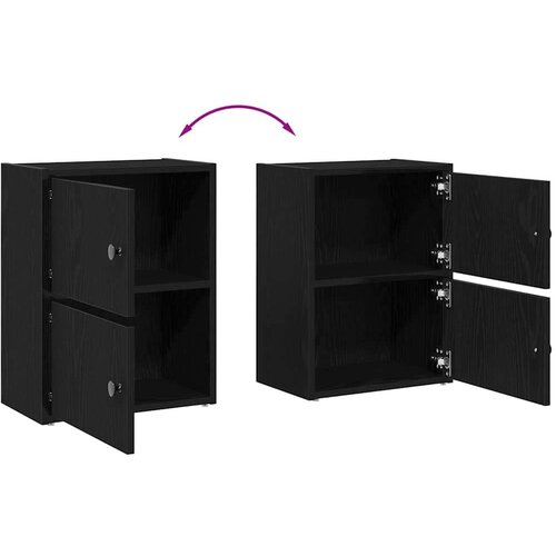 VidaXL Regal za knjige crni hrasta 40x24x52 cm od konstruiranog drva Slike