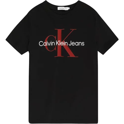 Calvin Klein Jeans Majica rdeča / črna / bela