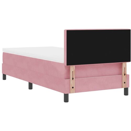 vidaXL Postelja Box Spring z Vzmetnico Roza Enojna Žamet Cene