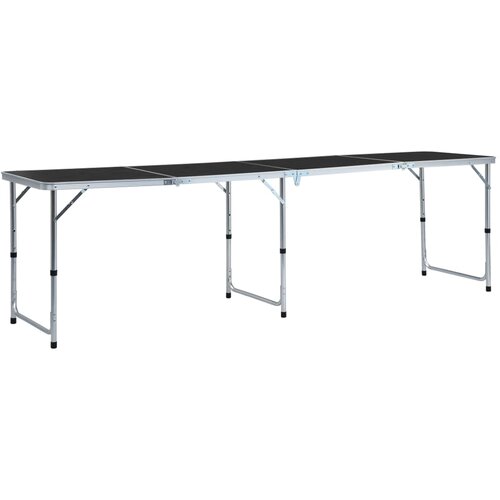 The Living Store Zložljiva miza za kampiranje siva iz aluminija 240x60 cm - Zložljiva Miza Za Kampiranje, (22101438) Slike