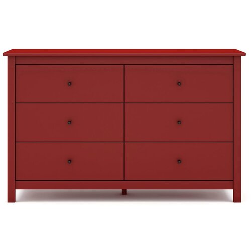 Marckeric Rdeča nizka komoda iz masivnega bora 130x80 cm Misti – Marckeric Cene