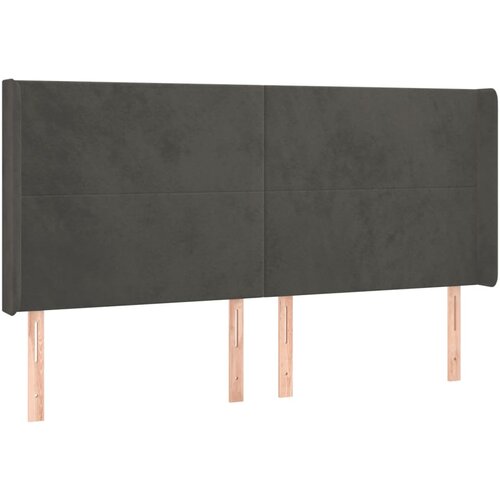 Maison Chic Vzglavna omarica - Nočna omarica - Posteljna omarica z ušesi temno sivo 183x16x118/128 cm žamet, (21708364) Cene