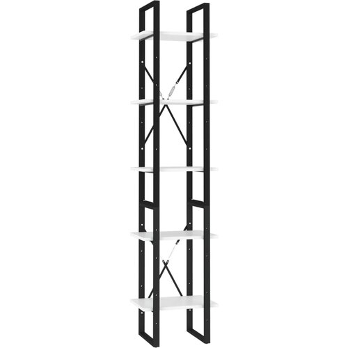 Maison Chic Knjižna omara - Knjižni regal 5-nadstropna bela 40x30x175 cm inženirski les, (21725112) Slike