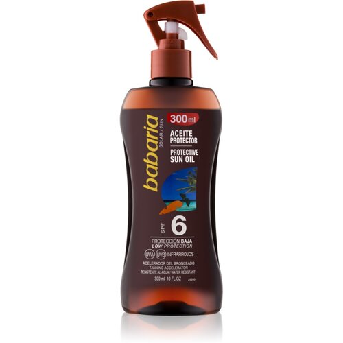 Babaria Sun Protective olje v pr&amp;scaron;ilu za sončenje SPF 6 300 ml Slike