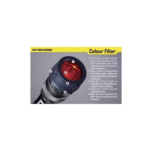 Nitecore NITNFR34 filter u boji MT25, MT26, SRT6 i svjetiljke &Oslash; 33 - 36 mm crvena Cijene