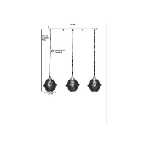 Opviq Merkür 8720-5 black chandelier Cene