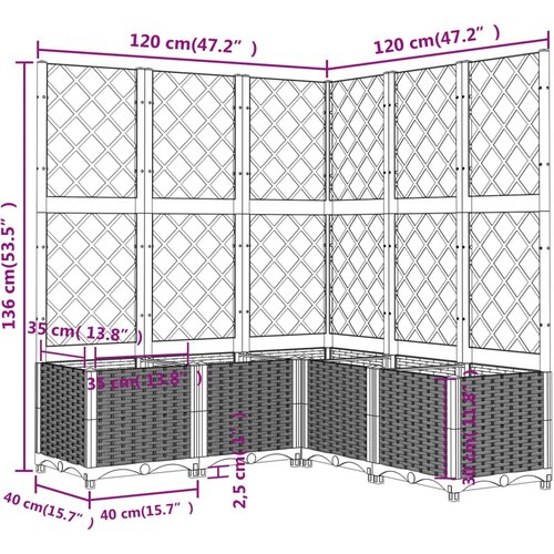 Vrtna sadilica s re&amp;scaron;etkom smeđa 120 x 120 x 136 cm PP Slike