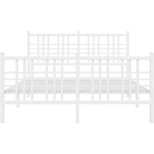 VidaXL Metalni okvir kreveta uzglavlje i podnožje bijeli 120x200 cm Slike