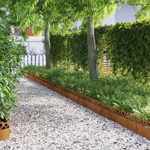 vidaXL Rubnjaci za travnjak 30 pcs Rđa 103 x 0,05 x 22 cm Cijene