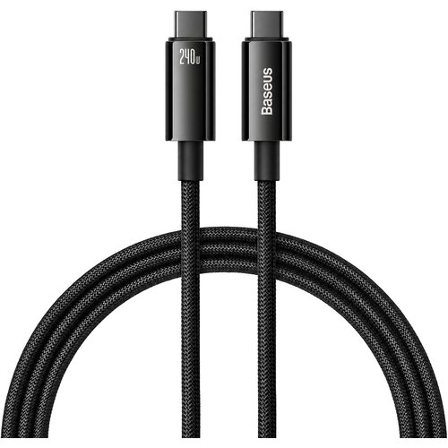 Baseus Tungsten Gold pleten USB-C v USB-C kabel 240W črne barve dolžine 2m CAWJ040101 Slike
