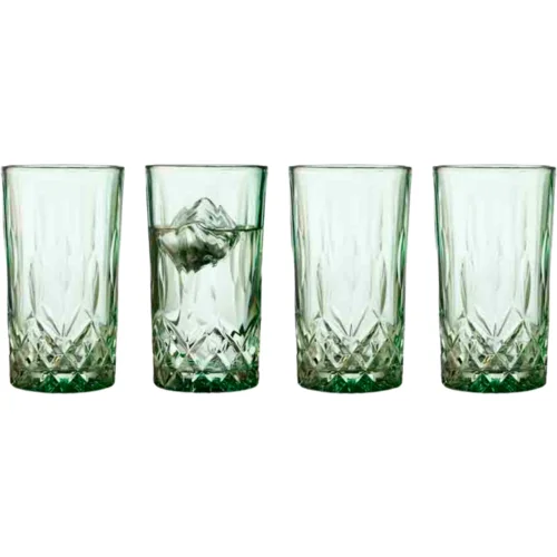  Kozarec Highball Sorrento 38 cl, 4 kosi - Zelena