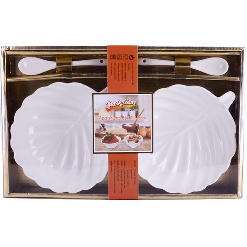 Diker HOME Set porcelanskih činija sa ka&scaron;ikicama, 14x14cm, 3 komada, Beli Cene