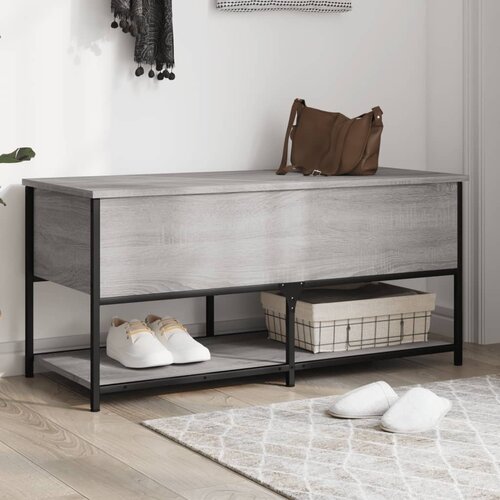 vidaXL Klupa za pohranu siva boja hrasta 100x42,5x47 cm drvena Cijene