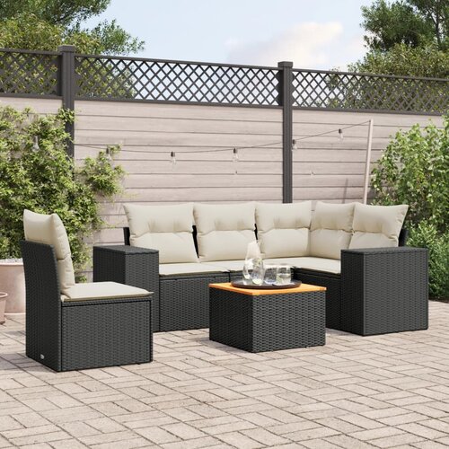 vidaXL 6-dijelni set vrtnih sofa s jastucima crni od poliratana Cijene