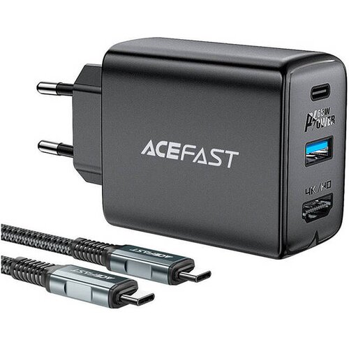 Acefast A17 omrežni polnilec, 65W GaN + kabel USB-C (črn) Cene