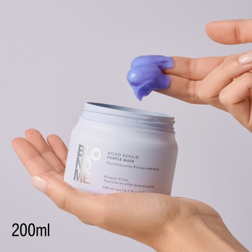 Schwarzkopf Professional Blondme Bond Repair Purple Mask maska za lase za nevtralizacijo rumenih odtenkov 200 ml Slike