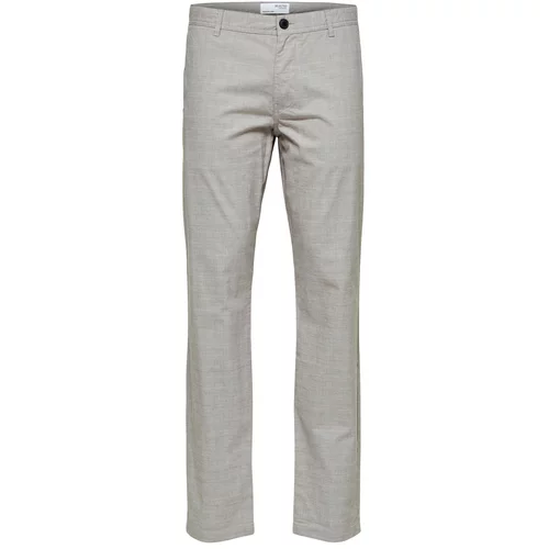 Selected Homme Chino hlače svetlo siva / bela