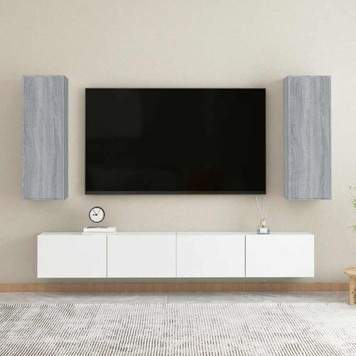 TV ormarići 2 kom boja sivog hrasta sonome 30,5x30x90 cm drveni Slike