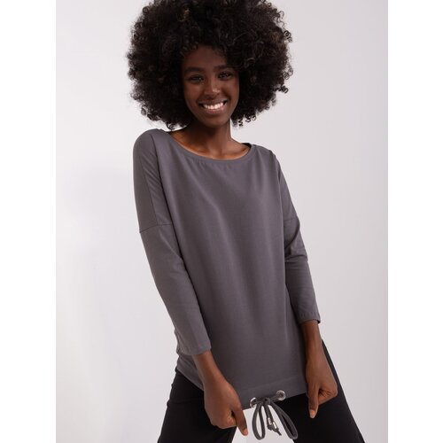 Fashion Hunters Graphite base blouse with cuff Fiona BASIC FEEL GOOD Cene