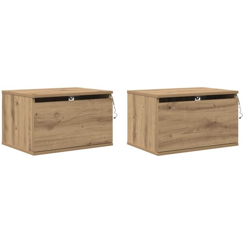  Wall-mounted noćni ormarić s ladicama 2 pcs Umjetnički hrast Slike