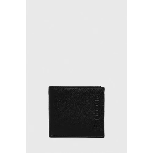 Barbour Usnjena denarnica moški, črna barva