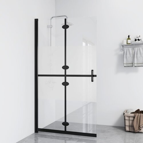vidaXL Zložljiva pregrada za tuš delno mlečno ESG steklo 70x190 cm Cene