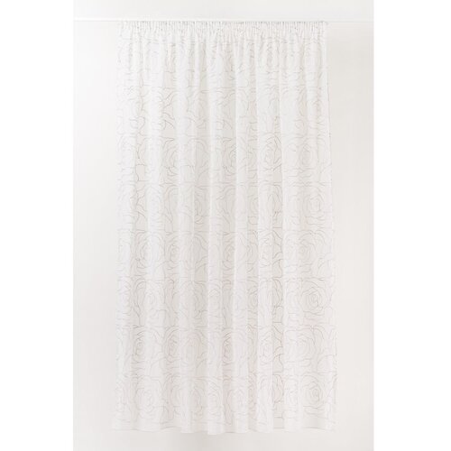 Mendola Fabrics Bela/siva prosojna zavesa 140x245 cm Amanda – Cene