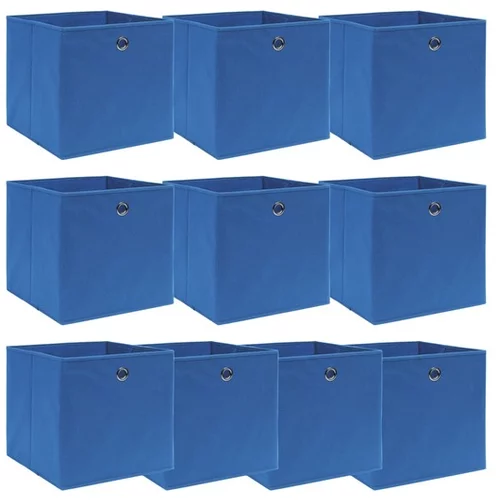  Škatle za shranjevanje 10 kosov modre 32x32x32 cm blago