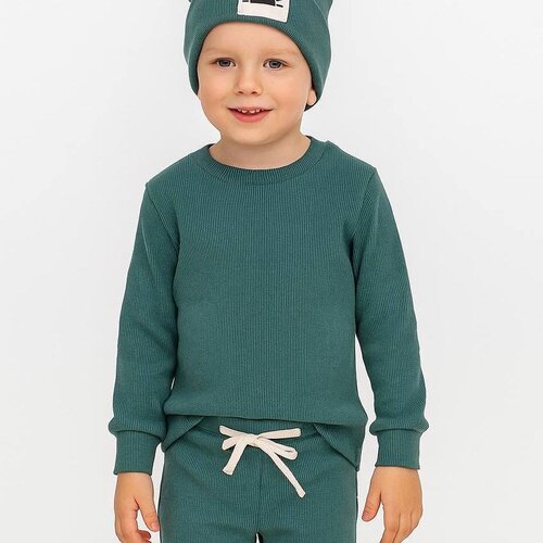 Kids&amp;amp;Sweets wowo kids komplekt set 3: pantalone, dukserica, kapa - tomno zelena Slike