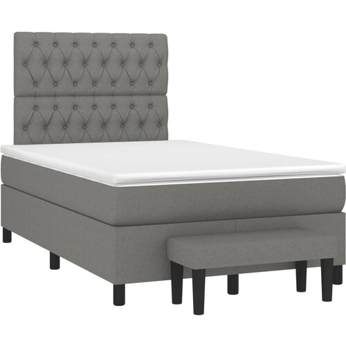 Maison Chic Box spring postelja - Vzmetna postelja z vzmetnico temno siva 120x190 cm blago SL22705, (21891699) Cene