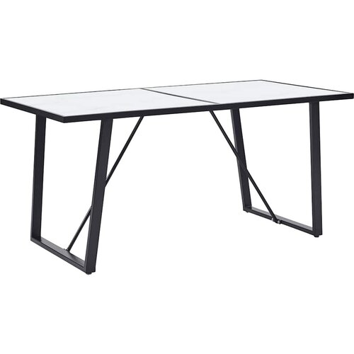  Blagovaonski stol bijeli 160 x 80 x 75 cm od kaljenog stakla - Bijela 160 x 80 x 75 cm 1 Slike