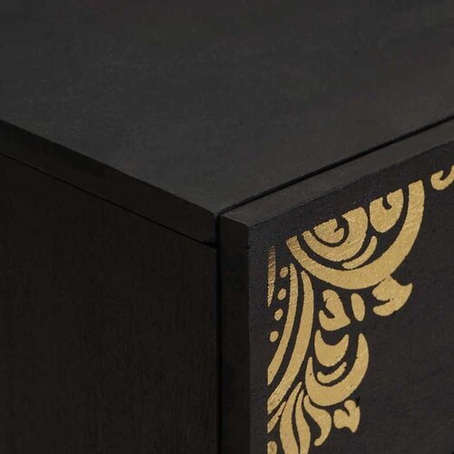  Noćni ormar s ladicama Crna 50 x 33 x 62 cm Čvrsto drvo manga Slike
