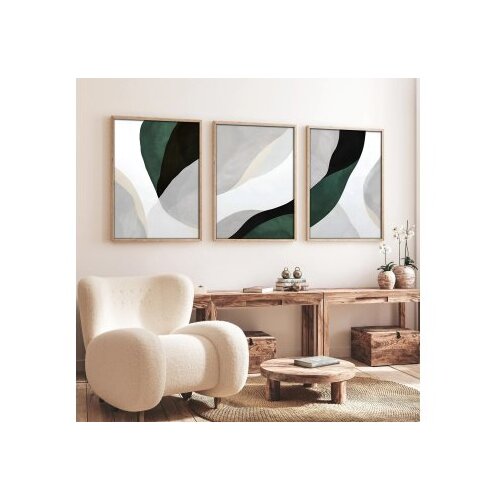 WALLXPERT huhu229 - 50 x 70 Multicolor Decorative Framed MDF Painting (3 Pieces) Cene
