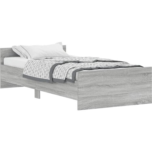 VidaXL Posteljni okvir siva sonoma 100x200 cm inženirski les, (20907063) Slike