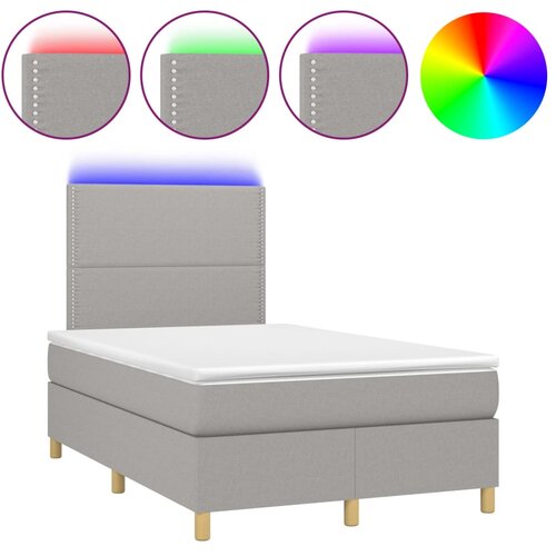 Maison Chic Box spring postelja - Vzmetna postelja z vzmetnico LED sv. siva 120x200 cm blago SL16070, (21908046) Cene