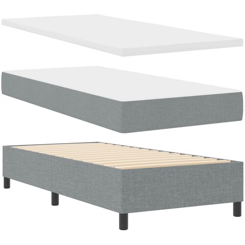 Krevet s opruga kutije Svjetlosiva 80 x 200 cm tkanina Slike