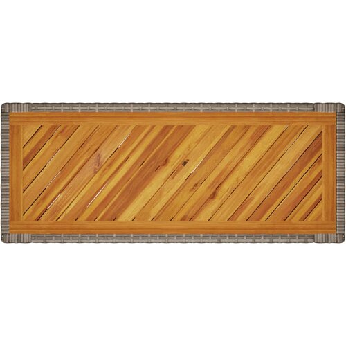  Vrtni bočni stolić s drvenom pločom sivi 100x40x75 cm poliratan Slike