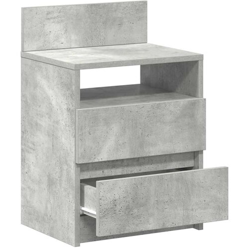  Noćni ormarići 2 kom s 2 ladice betonsko sive boje 40x33x60 cm Slike