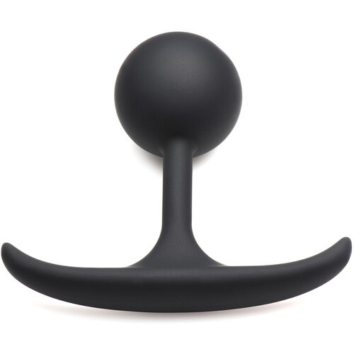 Heavy Hitters Comfort Plugs Premium Silicone 3.9&amp;quot; Weighted Round Plug Medium Black Slike