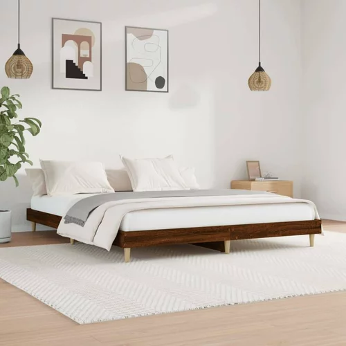  kreveta smeđa boja hrasta 140 x 200 cm konstruirano drvo