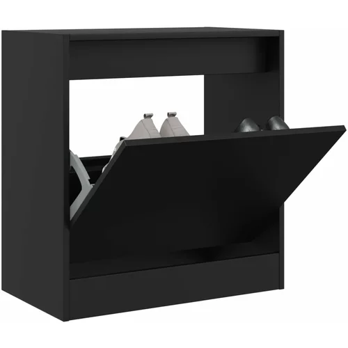 vidaXL Omarica za čevlje črna 60x34x63,5 cm inženirski les