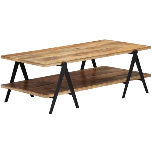 VidaXL Stolić za kavu od masivnog drva manga 115 x 60 x 40 cm Slike