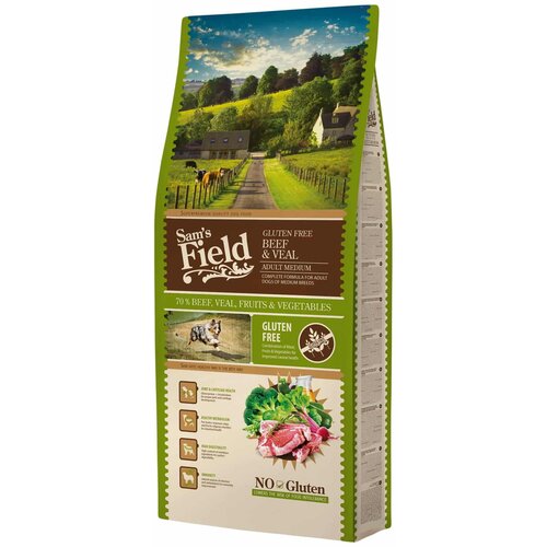 Sam's Field dog medium adult gluten free govedina i teletina 13 kg Cene