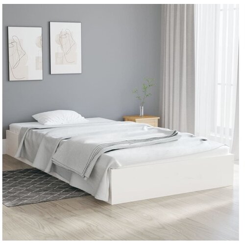  Okvir za krevet od masivnog drva bijeli 100 x 200 cm Cijene