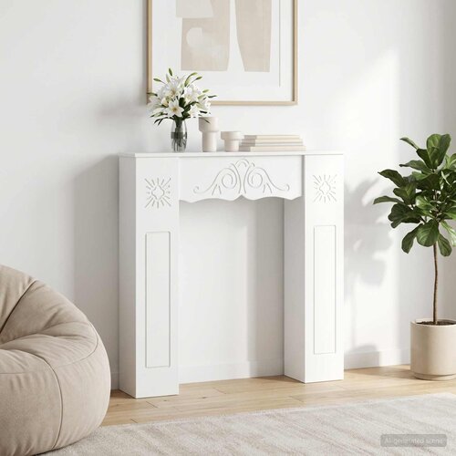  Okvir za kamin Bijela 102 x 20 x 102 cm Konstruirano drvo Slike
