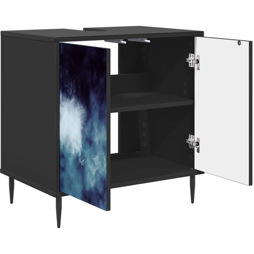  Kupaonski ormar RAALTE Crni hrast 60 x 40 x 61 cm Slike