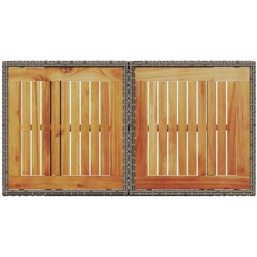  Vrtni stol sivi 100x55x73 cm od poliratana i bagremovog drva Slike